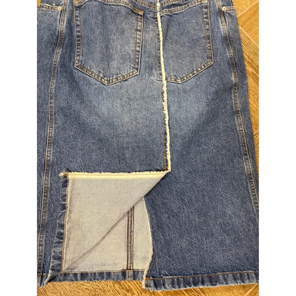 Dries‎ Van Noten Denim Midi Skirt EU 38 | Raw Seam Detail | 100% Cotton - Picture 5 of 9